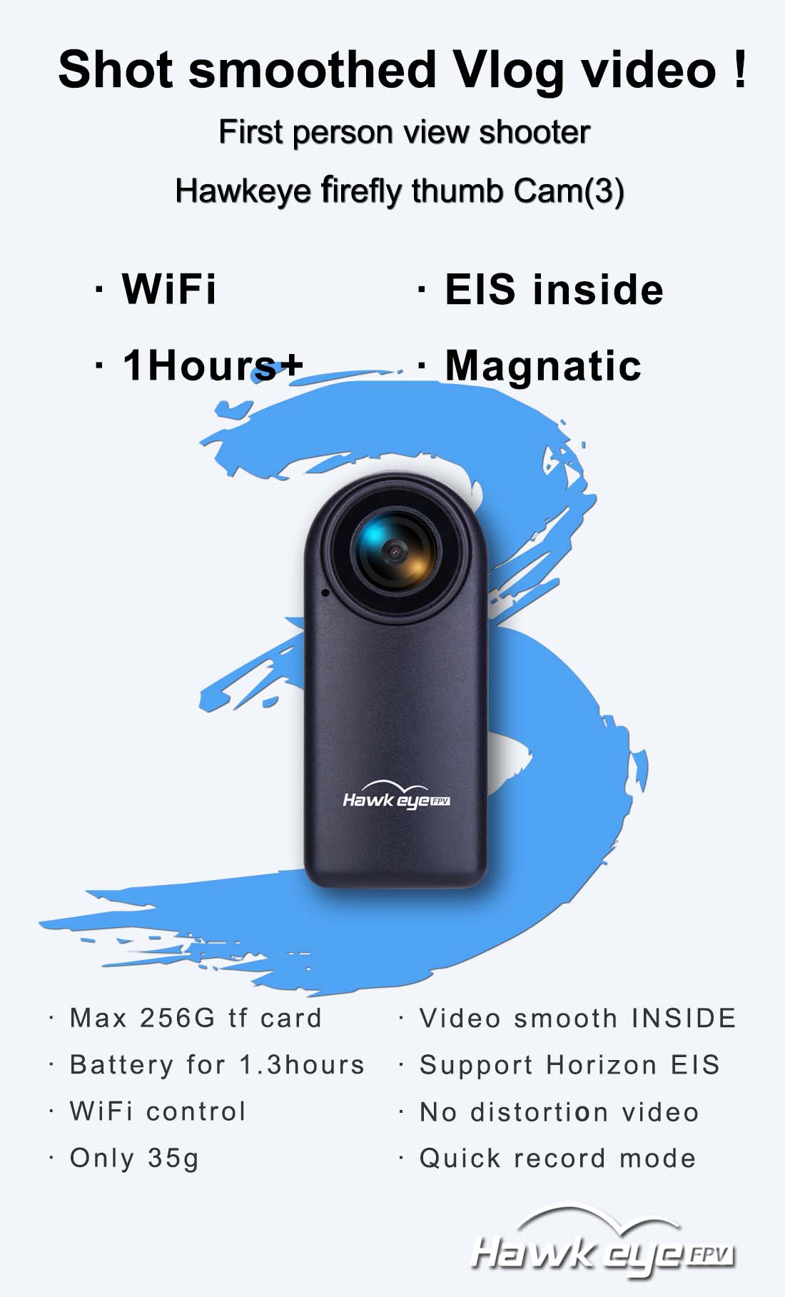 Hawkeye firefly thumb 3 Vlog camera with stabilization